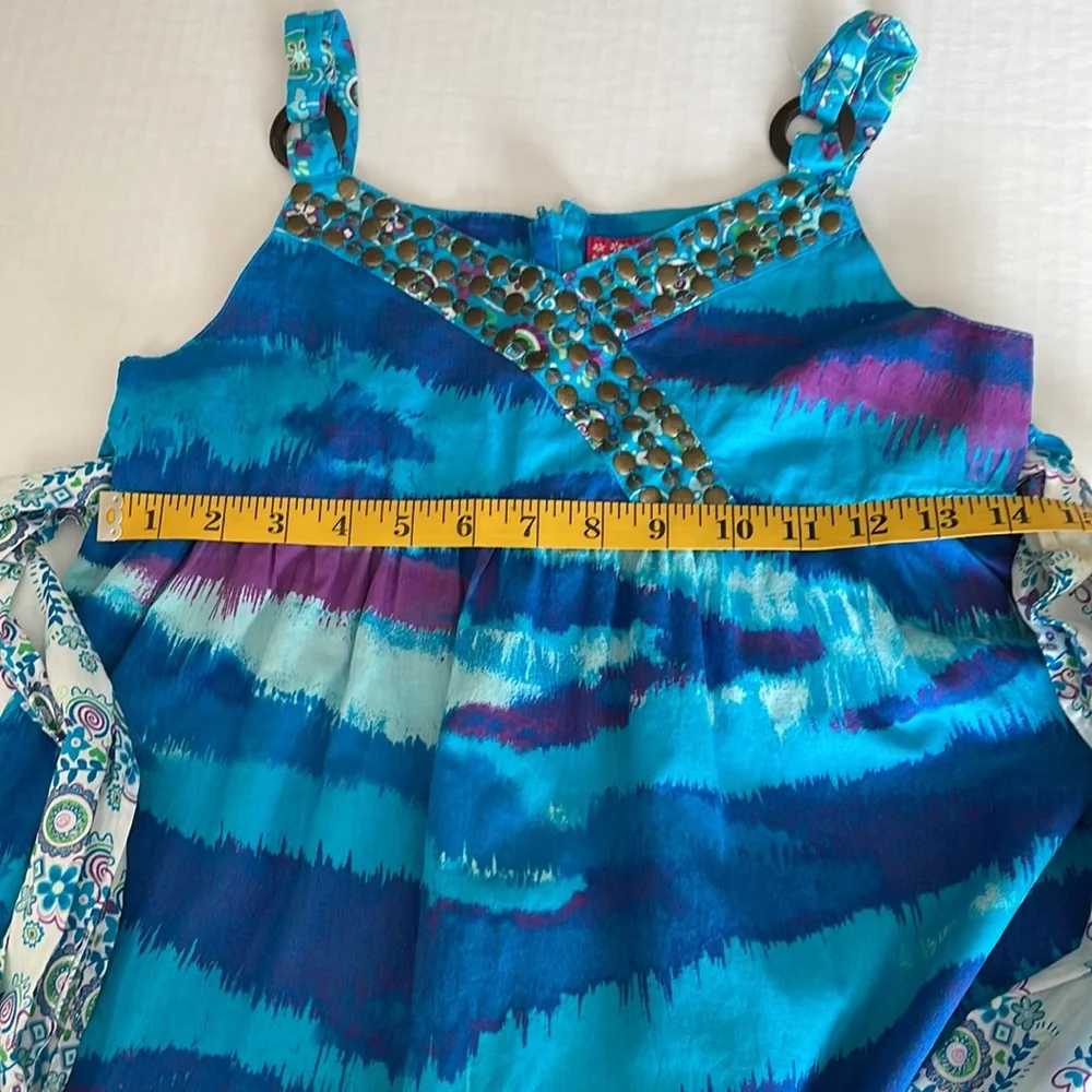 Children’s Place Beautiful blue sundress with sash  girls size 14 - Picture 12 of 15